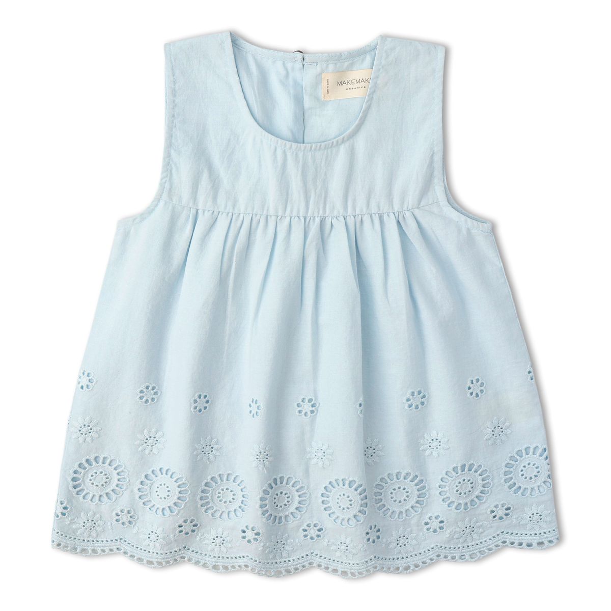 Makemake Organics - Organic Eyelet Top & Pant Set - Light Blue Eyelet