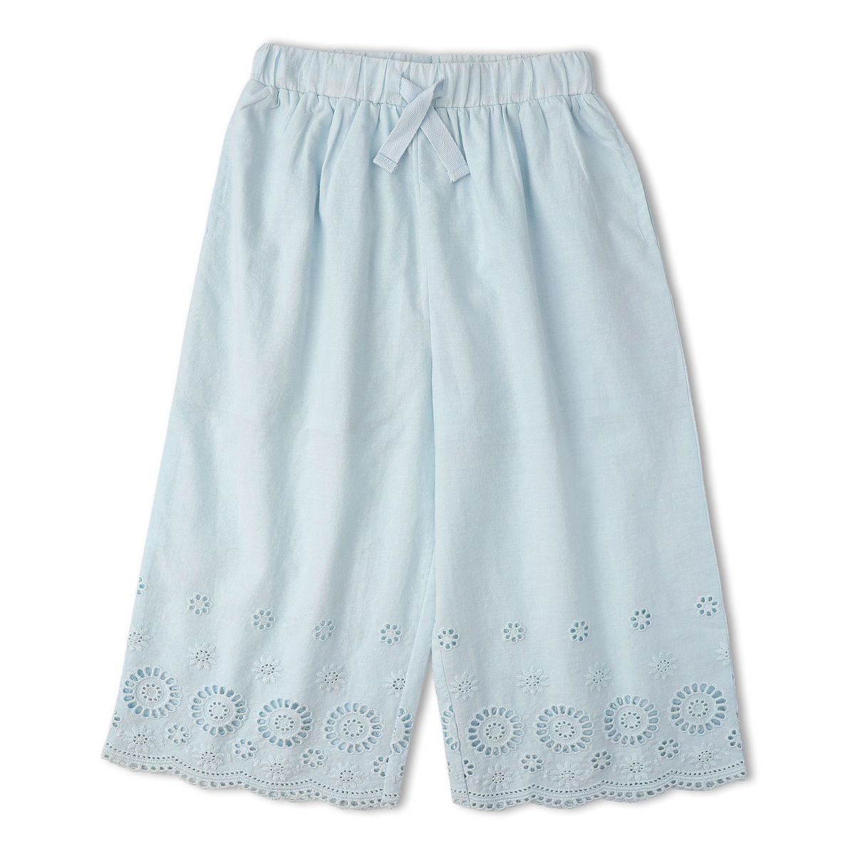 Makemake Organics - Organic Eyelet Top & Pant Set - Light Blue Eyelet