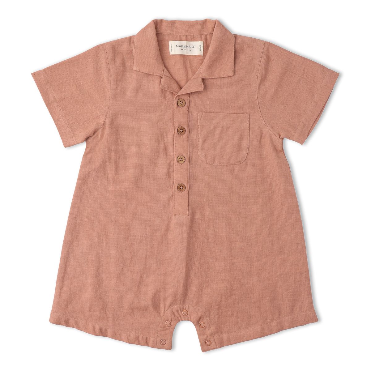 MakeMake Organics - Organic Collared Romper - Clay