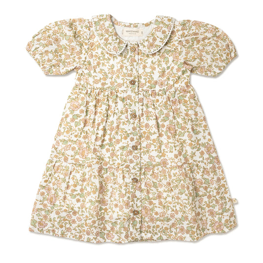 MakeMake Organics - Puff Sleeve Collar Dress - Tuscan Bloom