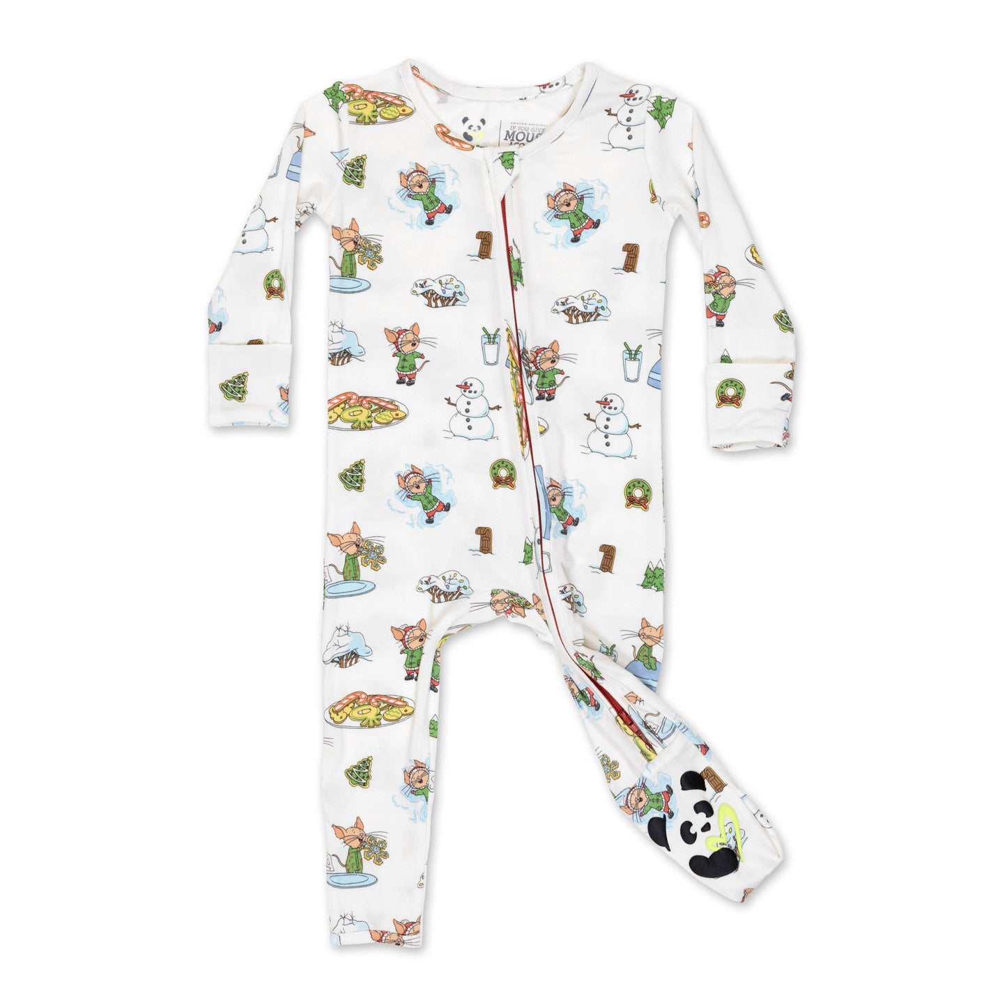 Bellabu Bear - If You Give A Mouse A Cookie Christmas Bamboo Convertible Footie