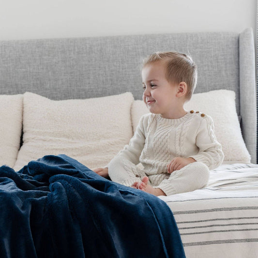Saranoni - LUSH RECEIVING BLANKETS: Navy