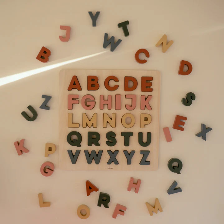 Mushie - Wooden Alphabet Puzzle