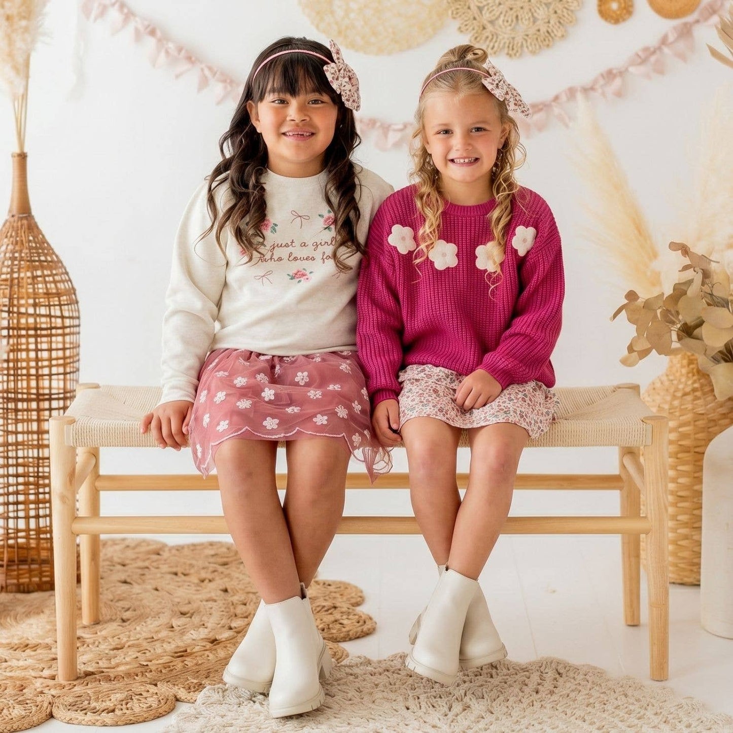 Sweet Wink - Berry Floral Embroidered Tutu Skirt