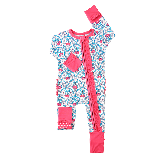 Gigi and Max - Cherry Ruffle Zip Bamboo One Piece