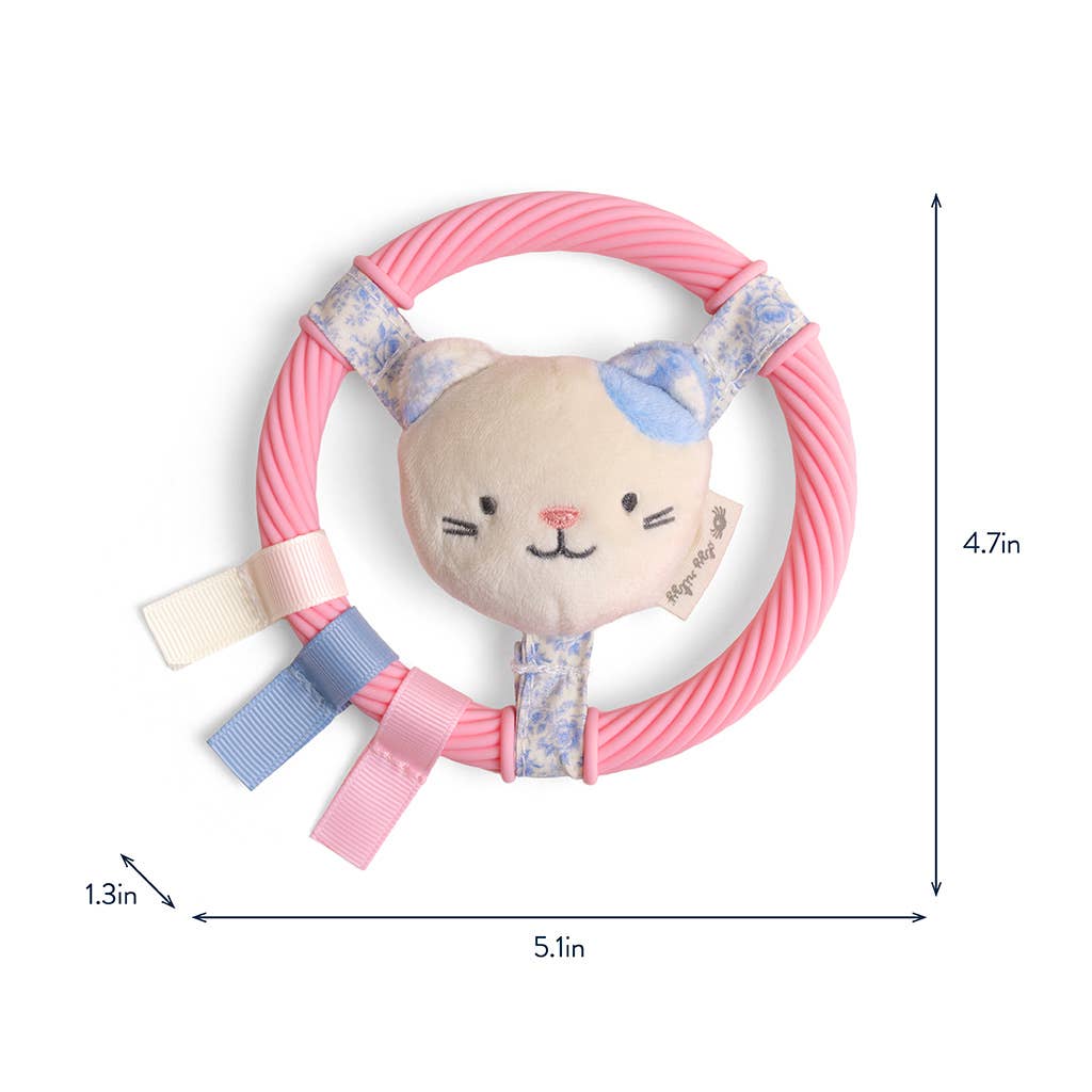 Itzy Ritzy - Itzy Ring Pal™ - Teething Ring with Plush Character: Pink Kitty