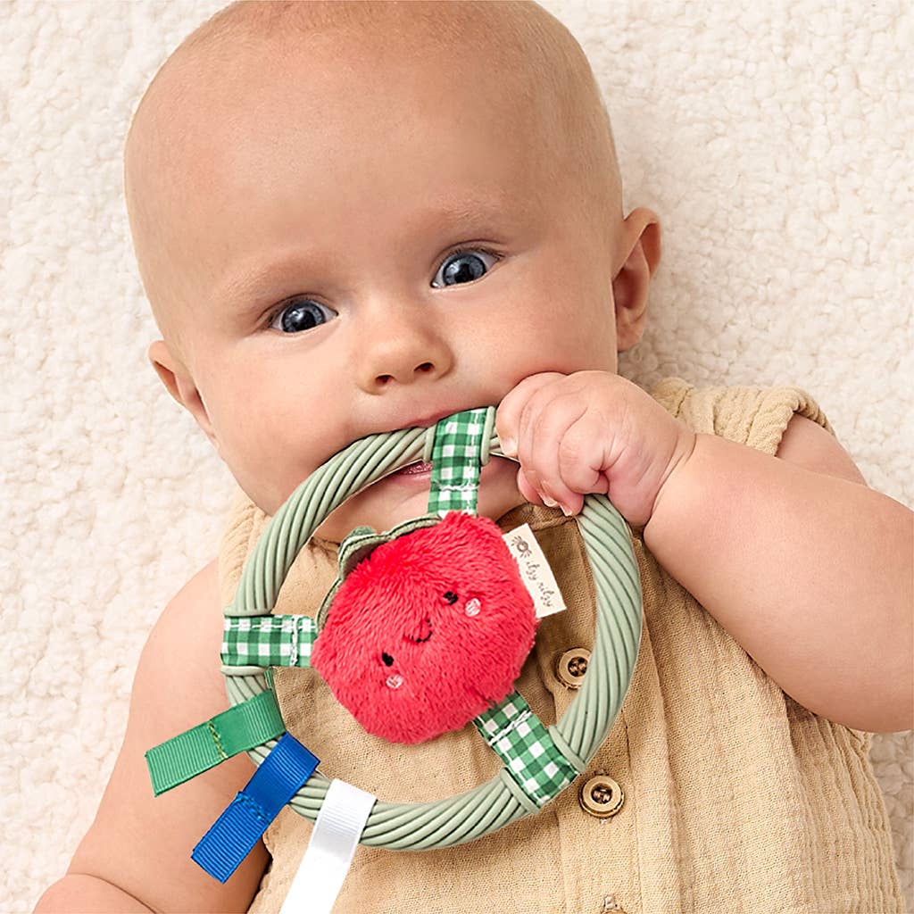 Itzy Ritzy - Itzy Ring Pal™ - Teething Ring with Plush Character: Red Tomato