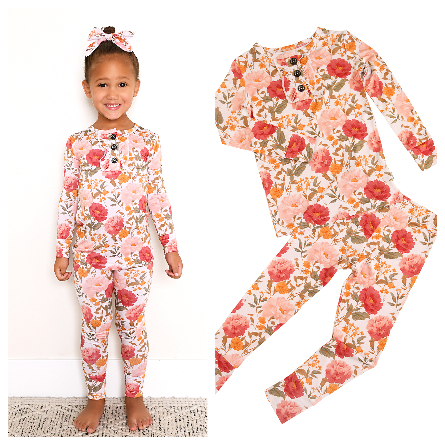 Gigi and Max - Felicity - Ruffle Two-piece Bamboo PJ Set