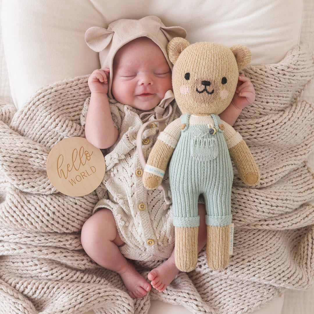 cuddle + kind - Charlie the Honey Bear Handknit Dolls
