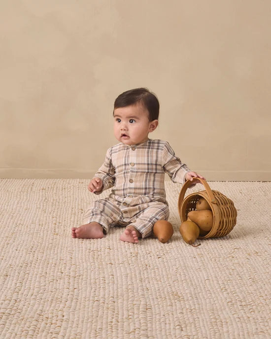 Quincy Mae - Pocketed Woven Jumpsuit || Fall Plaid