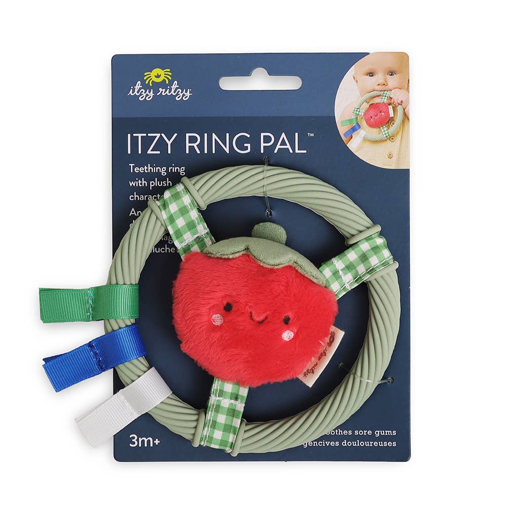 Itzy Ritzy - Itzy Ring Pal™ - Teething Ring with Plush Character: Red Tomato