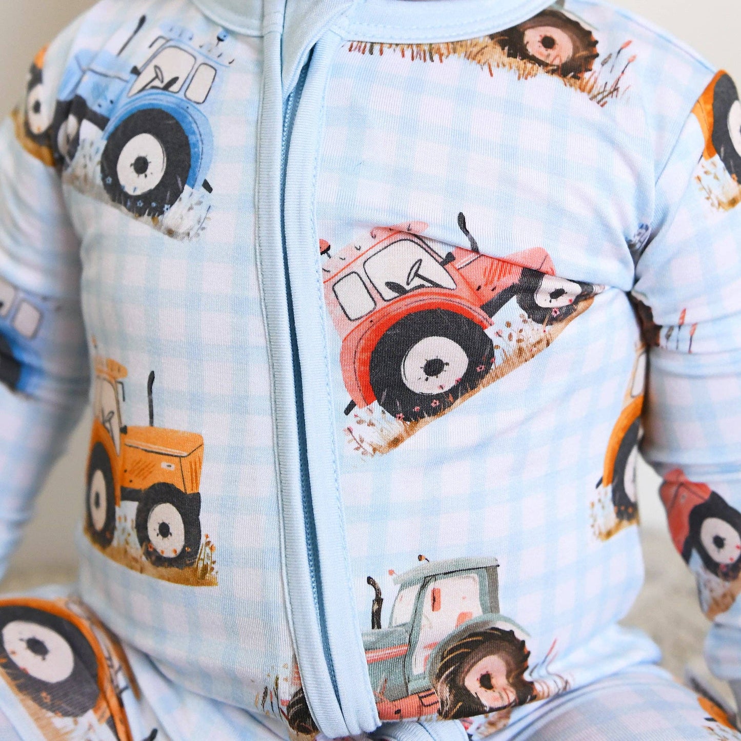 Gigi and Max - Luca ZIP One Piece Tractor Romper PJ