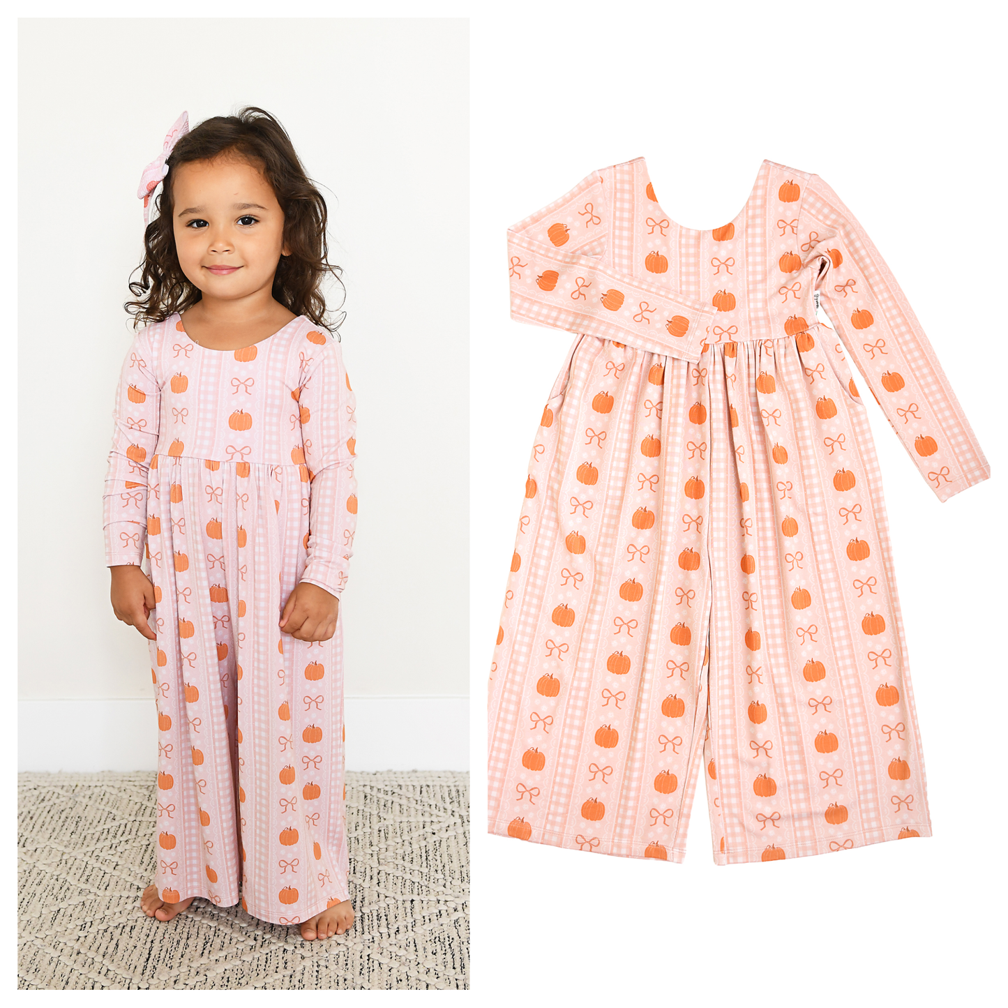 Gigi and Max - Reagan WIDE LEG ROMPER Bamboo Pumpkin Kids Outfit