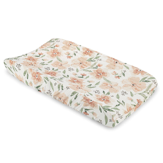 Crane Baby - Parker Quilted Floral Change Pad Cover