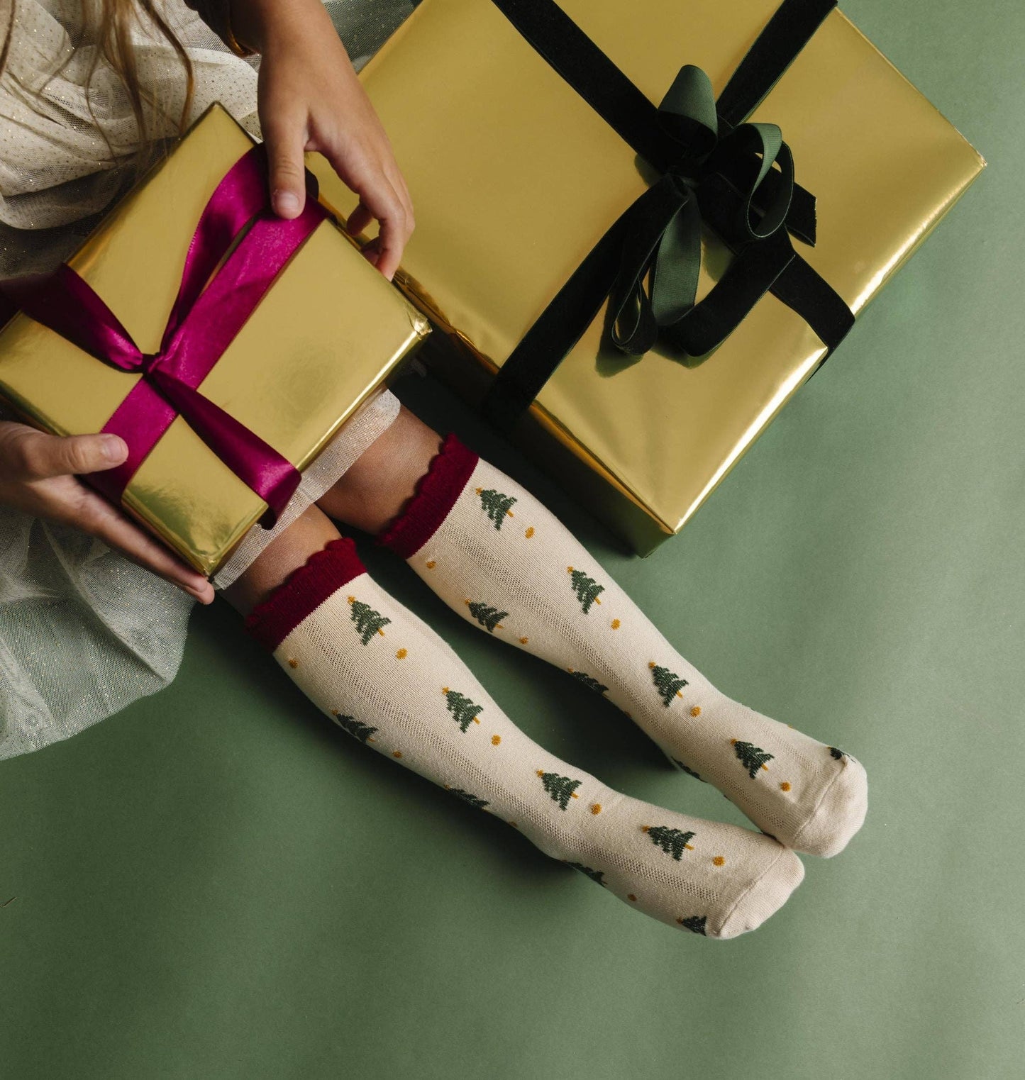 Little Stocking Co. - Tree Farm Scalloped Knee Socks