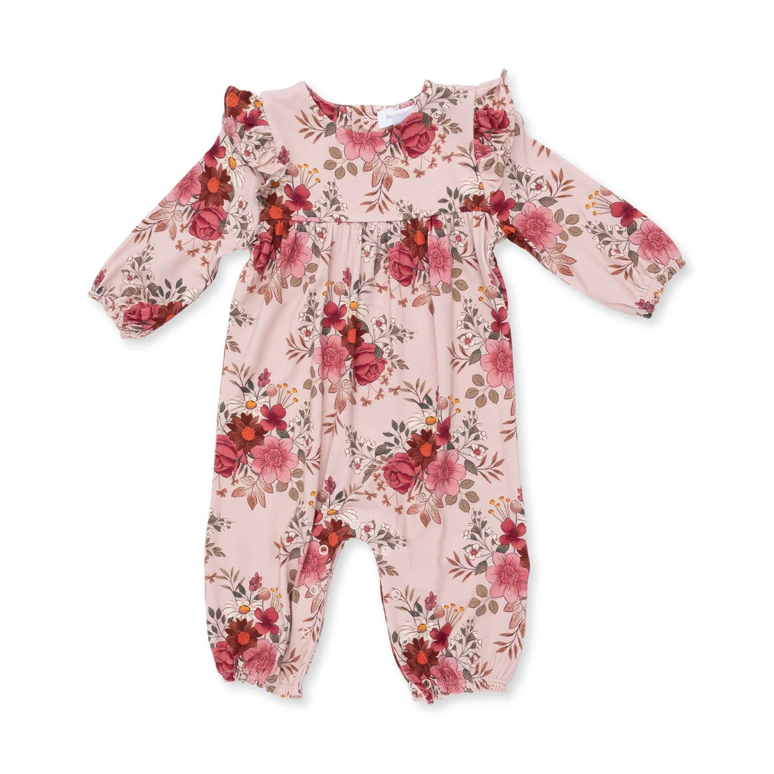 Angel Dear - Sabrina Floral Ruffle Sleeve Snap Romper
