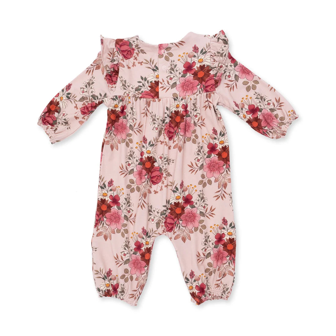 Angel Dear - Sabrina Floral Ruffle Sleeve Snap Romper