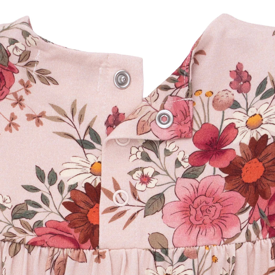 Angel Dear - Sabrina Floral Ruffle Sleeve Snap Romper