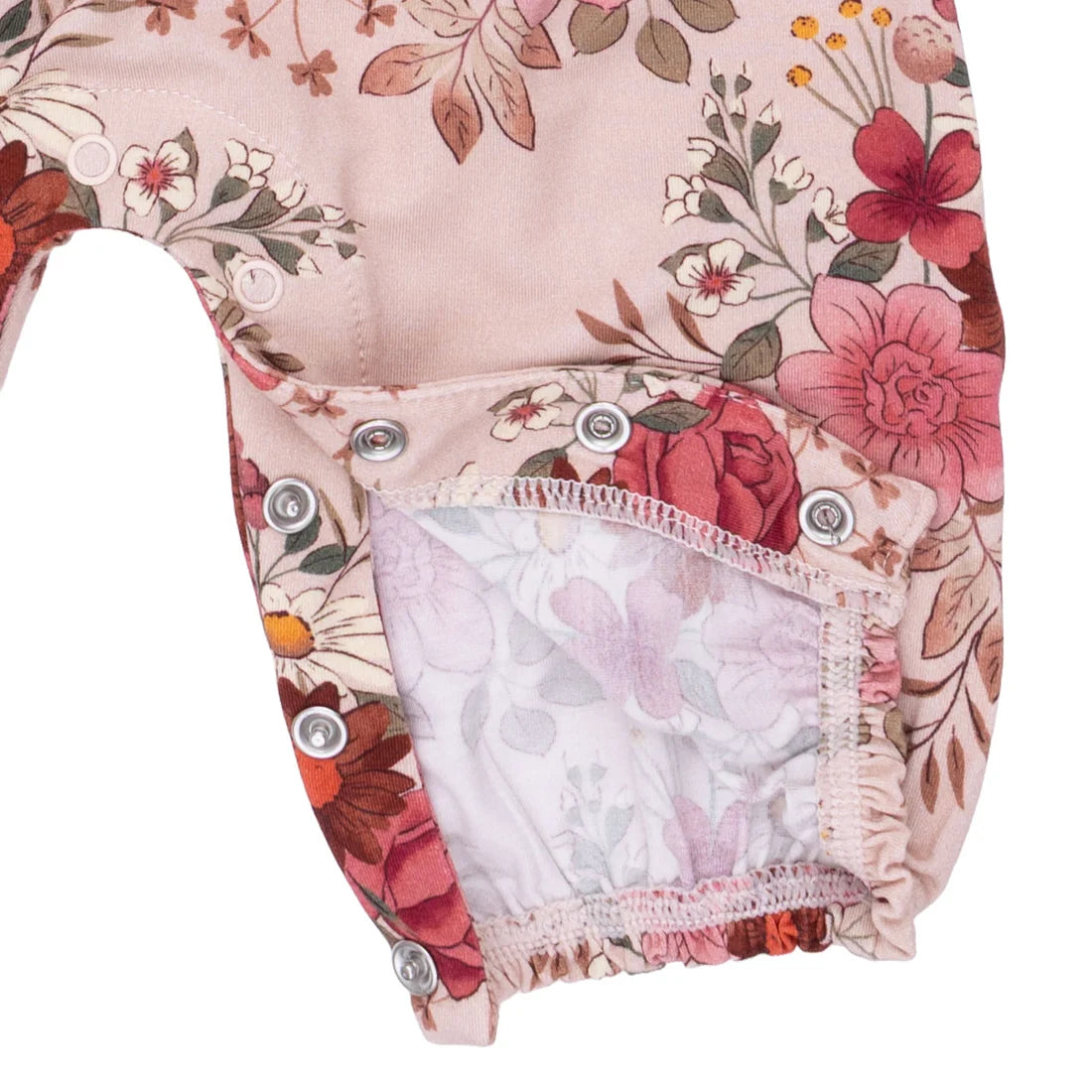 Angel Dear - Sabrina Floral Ruffle Sleeve Snap Romper