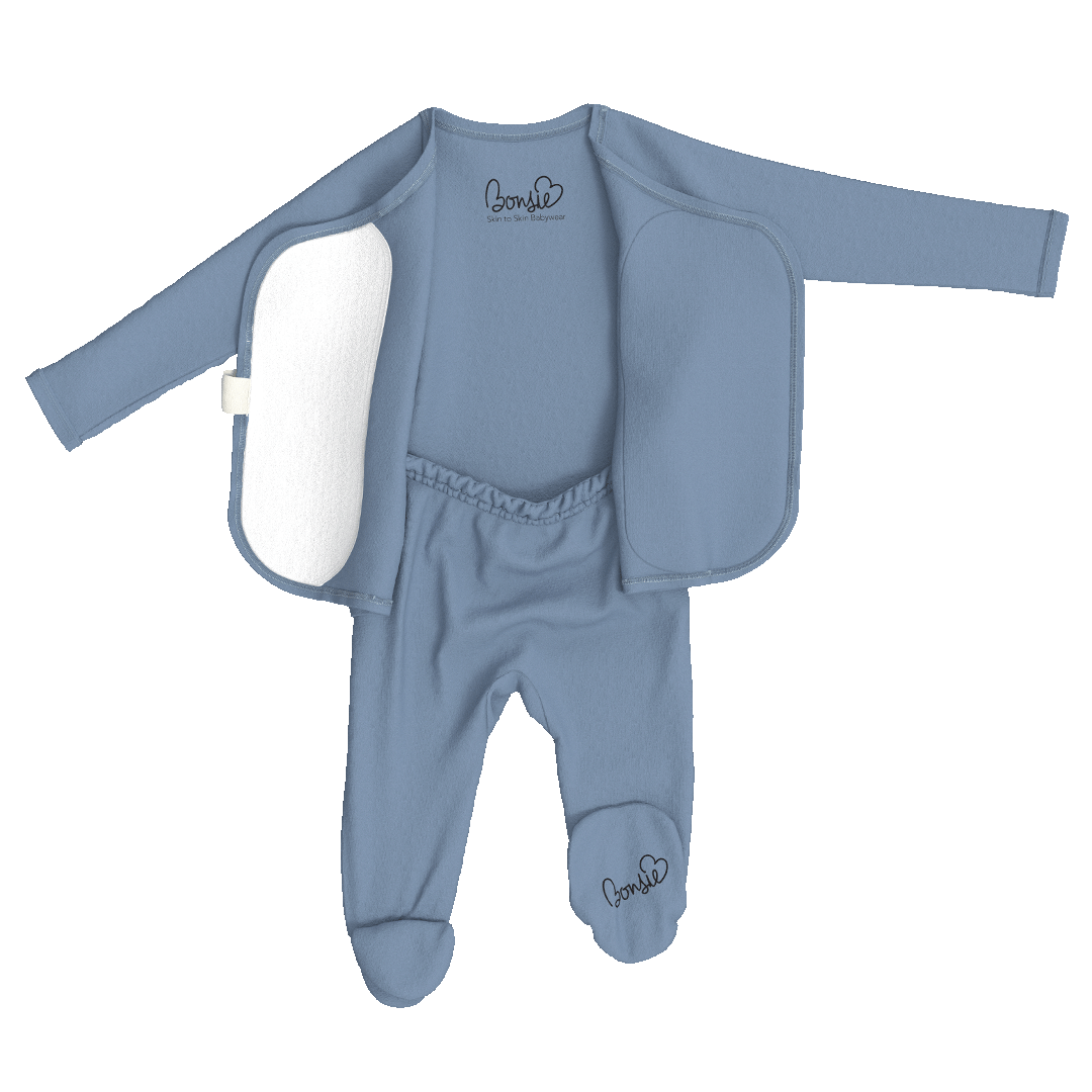 Bonsie Skin to Skin Babywear - Footie - Dusty Sky