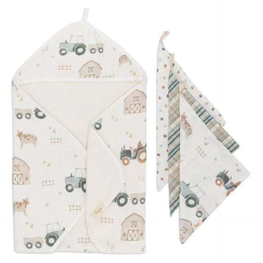 Crane Baby - Charlie Farmhouse Tractor HT/Wash Cloth Set