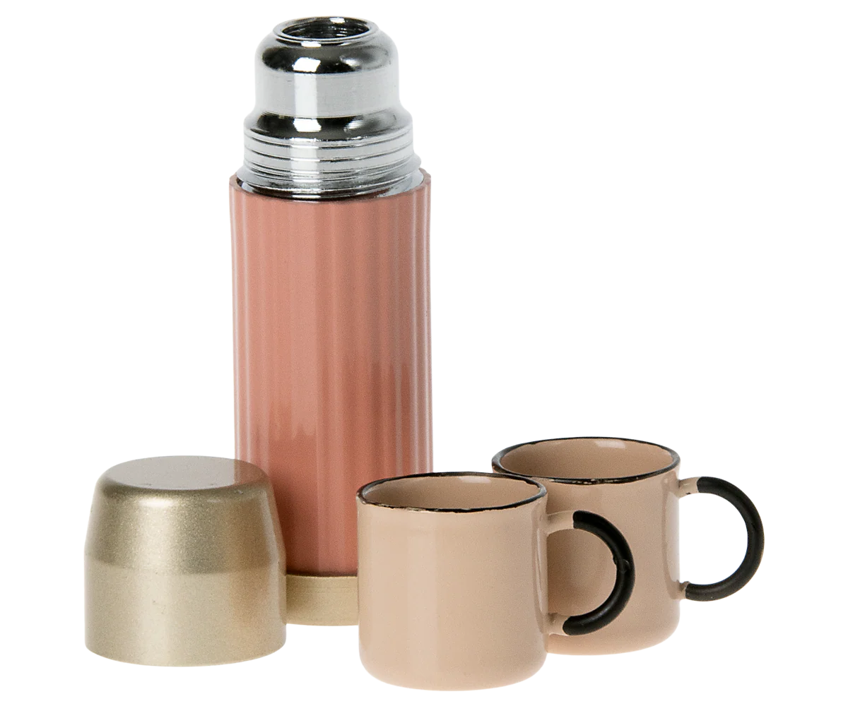 Maileg - Thermos and Cups Set - Soft Coral