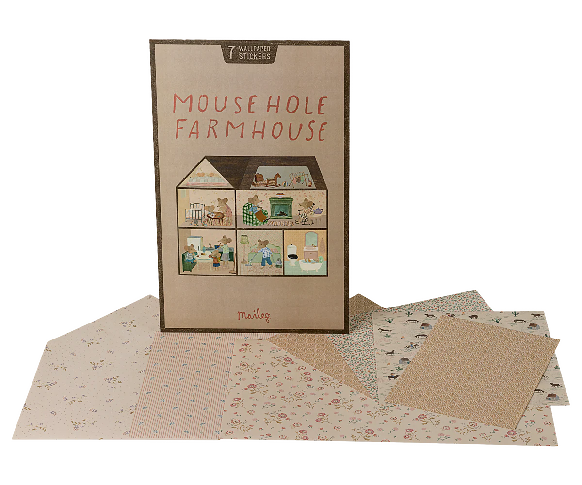 Maileg - Wallpaper, Mouse hole Farmhouse