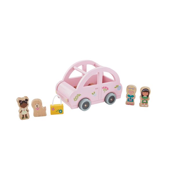 Mudpie - Wooden Pink Car Toy Set