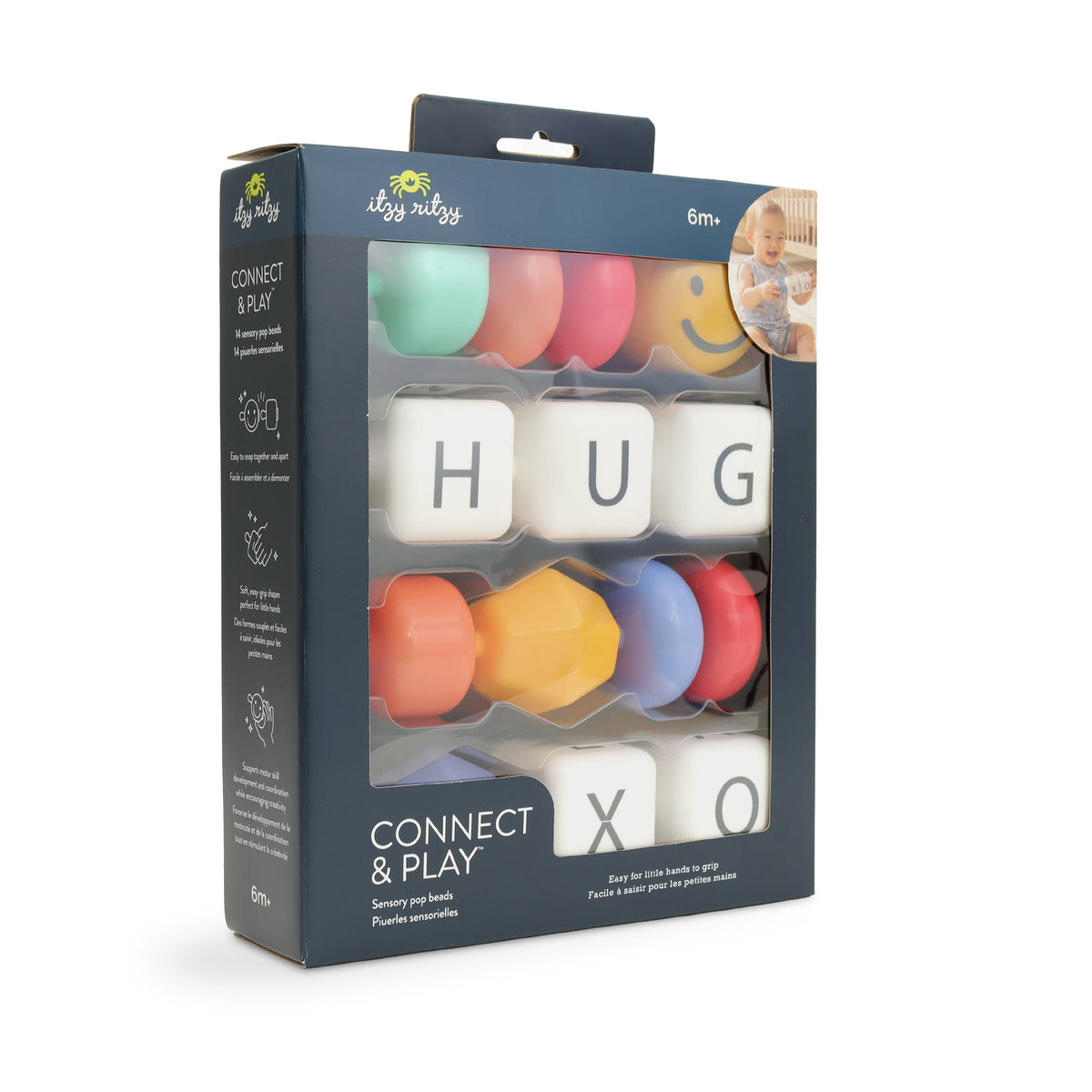 Itzy Ritzy - Connect & Play™ - 14 Sensory Pop Beads - Smile
