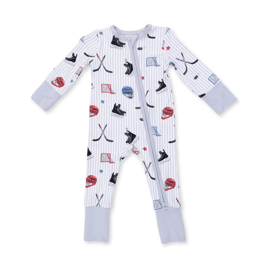 Angel Dear - Hockey Stripe Convertible Romper