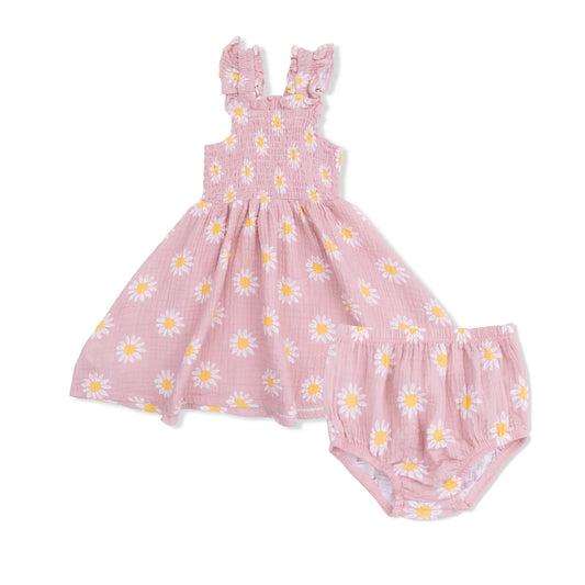 Angel Dear - Caitlyn's Daisy Smocked Sundress with Bloomer