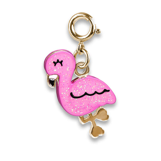 High IntenCity - Charm It! Gold Glitter Flamingo Charm