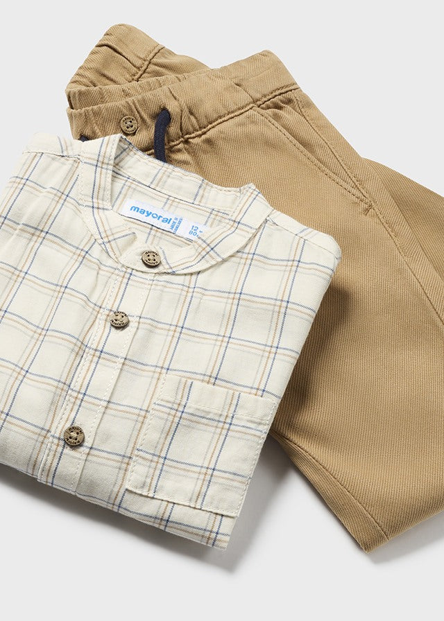 Mayoral - Toffee M/L Pan Shirt Set
