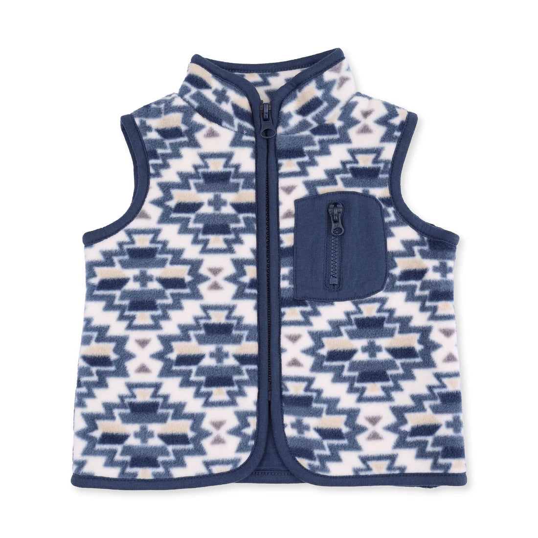 Angel Dear - Southwest Navy Fleece Zip Vest