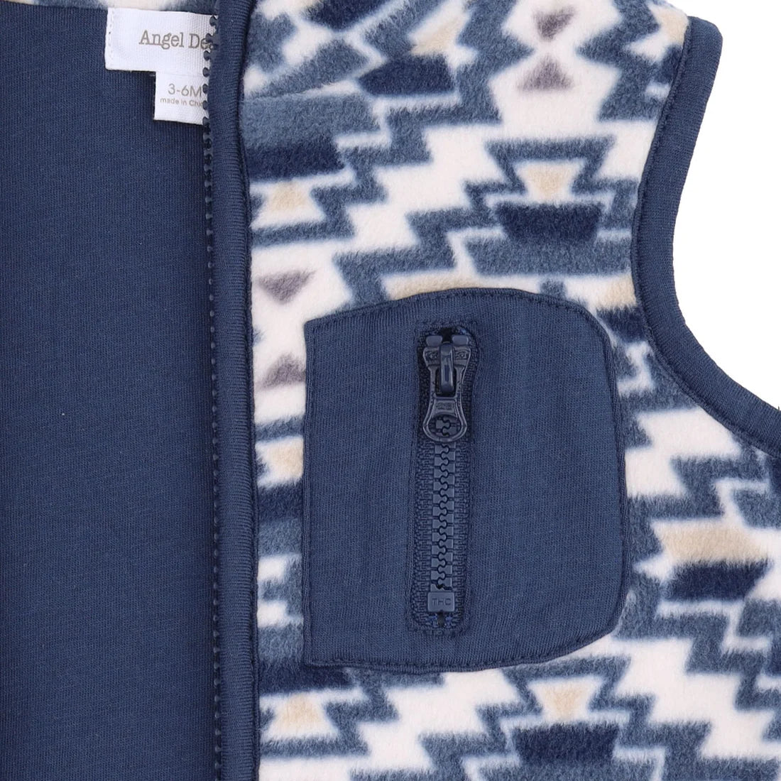 Angel Dear - Southwest Navy Fleece Zip Vest