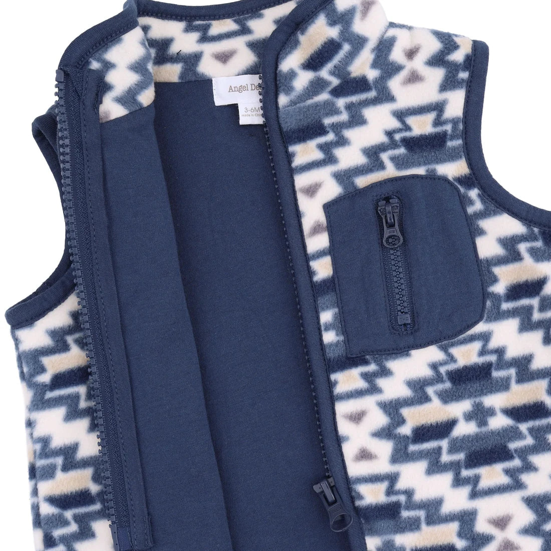 Angel Dear - Southwest Navy Fleece Zip Vest