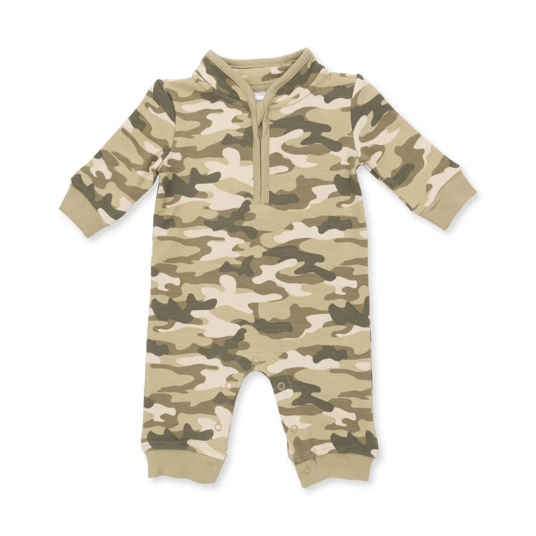 Angel Dear - Camo French Terry Zip Neck Romper