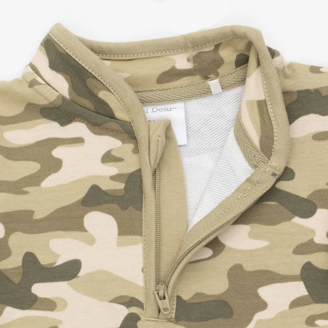 Angel Dear - Camo French Terry Zip Neck Romper