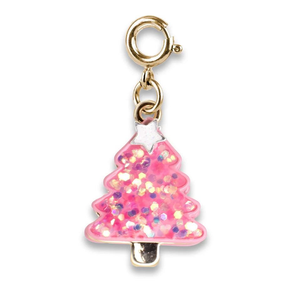 High IntenCity - Charm It! Gold Pink Christmas Tree Charm