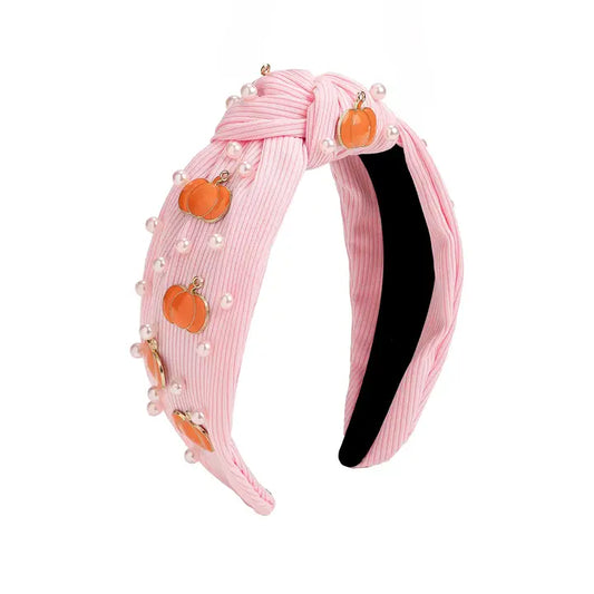 Sweet Wink - Coquette Pumpkin Gemstone Headband
