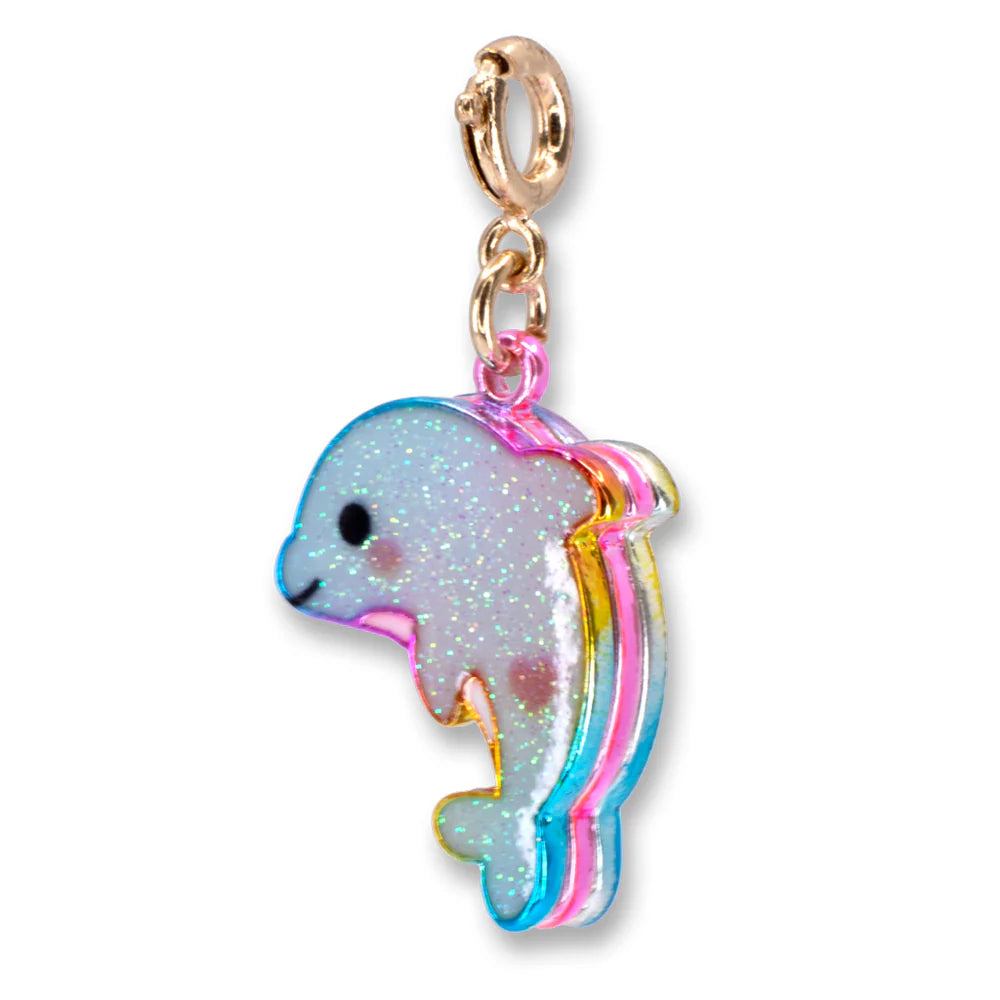 High IntenCity - Charm It! Gold Glitter Dolphin Charm