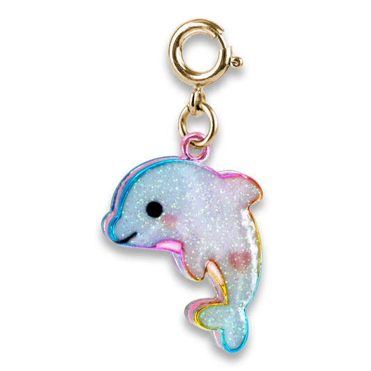 High IntenCity - Charm It! Gold Glitter Dolphin Charm