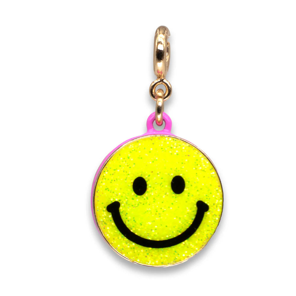 High IntenCity - Charm It! Gold Glitter Smiley Face Charm