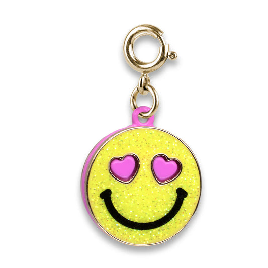 High IntenCity - Charm It! Gold Glitter Smiley Face Charm