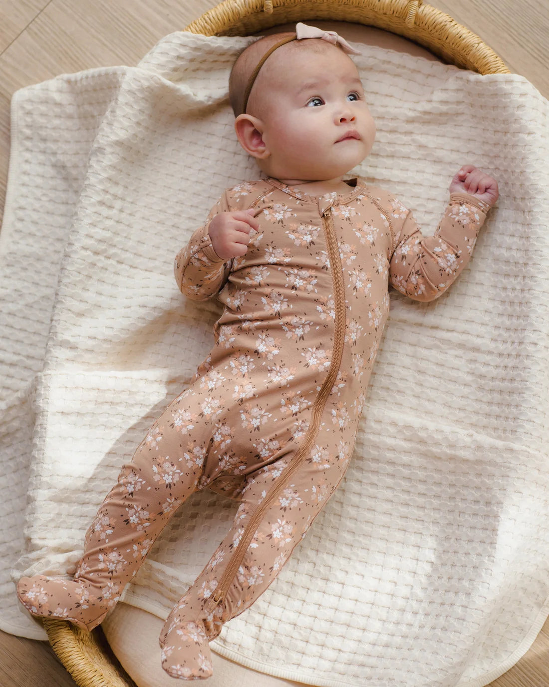 Quincy Mae - Bamboo Zip Footie || Fall Floral