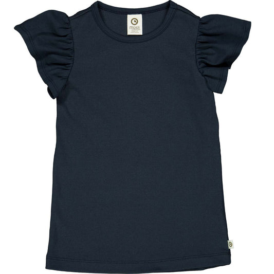 Musli by green cotton - Cozy Me Rib Night Blue S/S Tee & Leggings Set