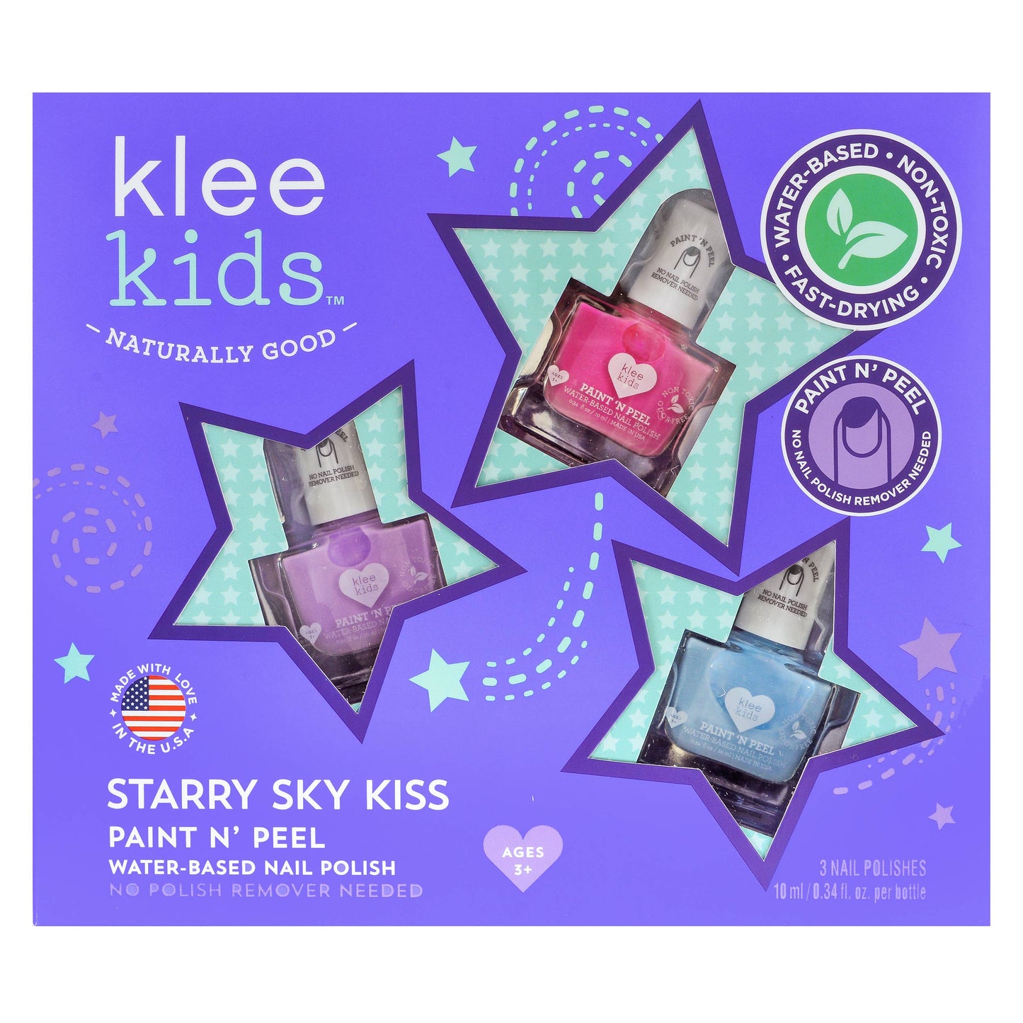 Klee Naturals - Starry Sky Kiss - Klee Kids Water-Based Nail Polish Set: Starry Sky Kiss