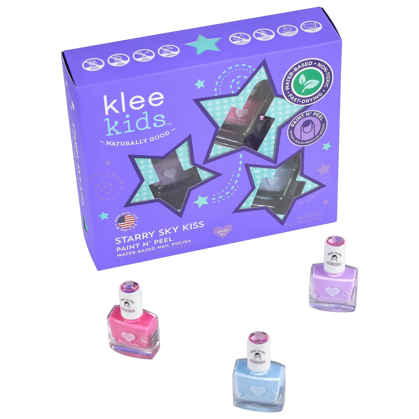 Klee Naturals - Starry Sky Kiss - Klee Kids Water-Based Nail Polish Set: Starry Sky Kiss