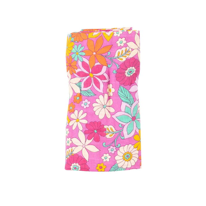 Angel Dear - Tropical Retro Floral Muslin Blanket