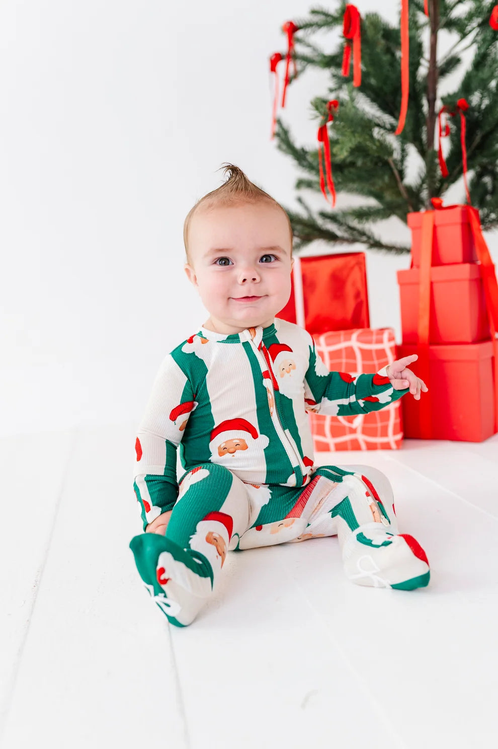 Birdie Bean - St. Nick Stripes Ribbed Convertible Romper
